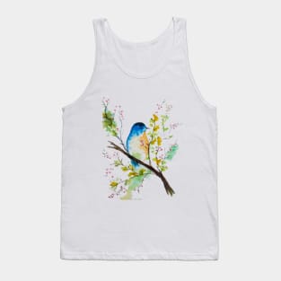 Beautiful Bird on a branch Tank Top